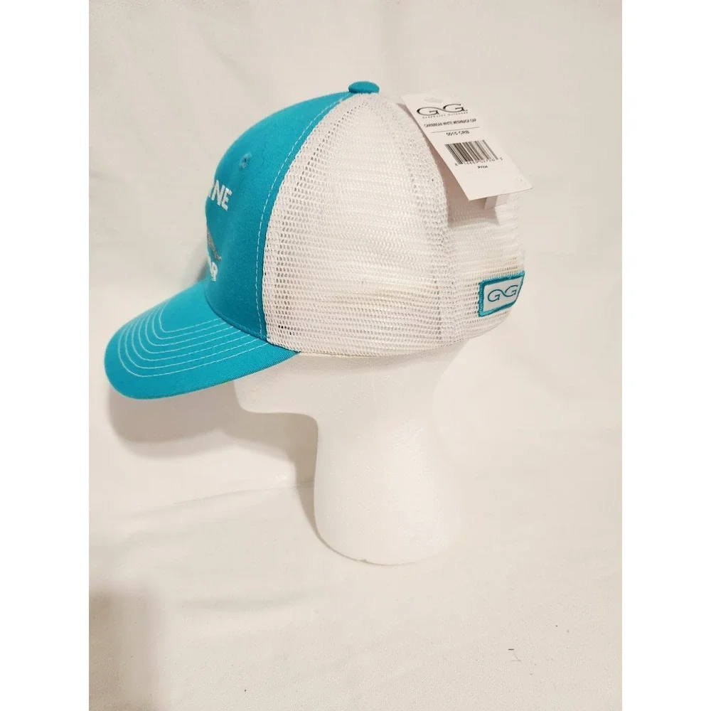 GameGuard Boerne Jaguar Trucker Cap Carribean Blue White Mesh Snapback Advertise